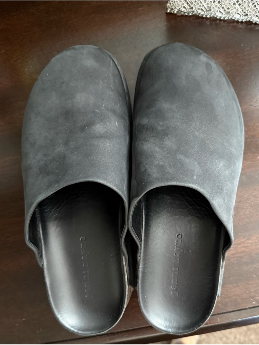 Women’s Jenni Kayne Black Suede Slip-On Leather Clogs Mules 39